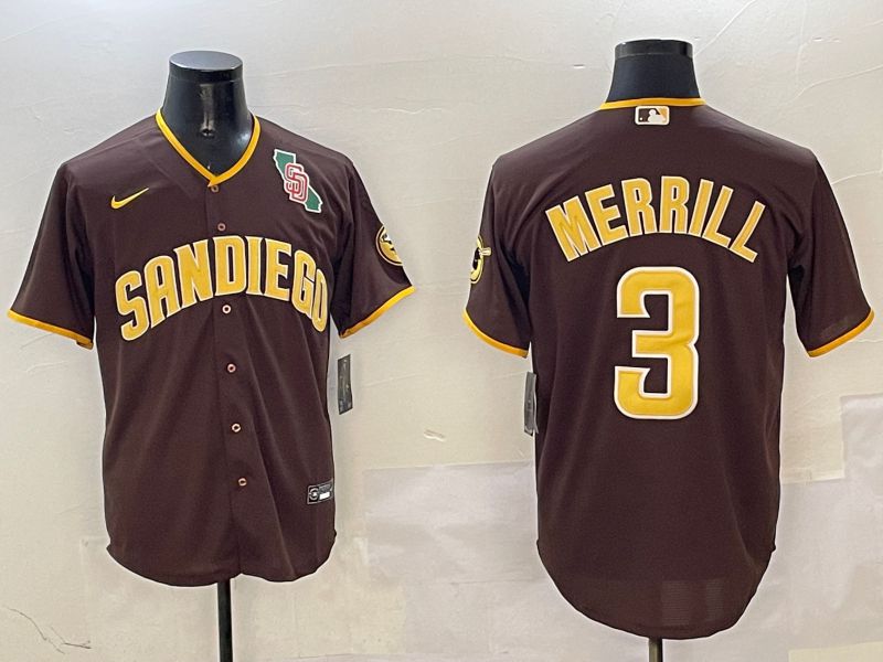Men San Diego Padres #3 Merrill Brown Game 2025 Nike MLB Jersey style 2->san diego padres->MLB Jersey